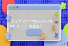 怎么样很严肃的在深圳撸一枚PHP 攻城狮?